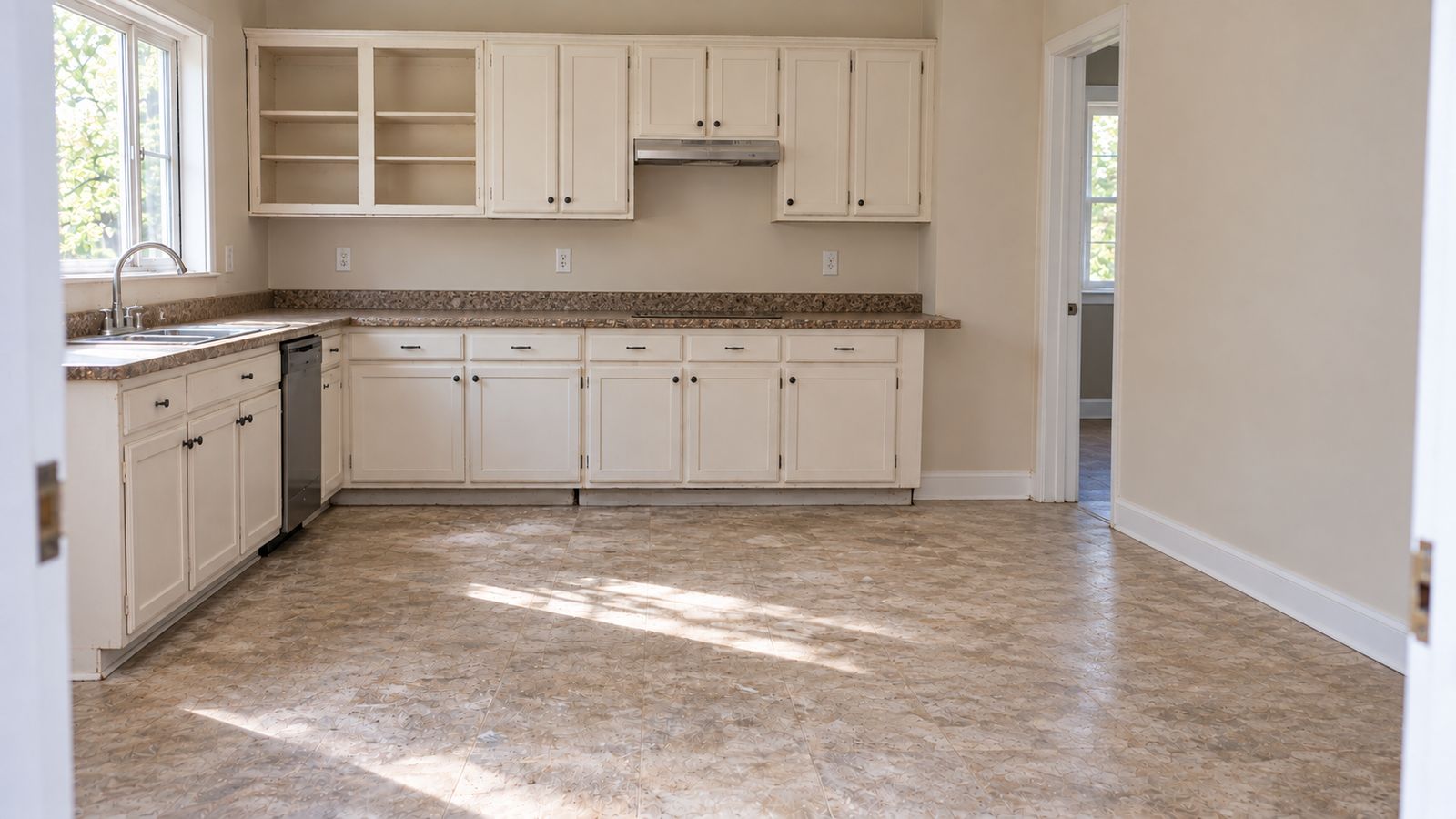 Illustration: kitchen, cleared space after a pickup